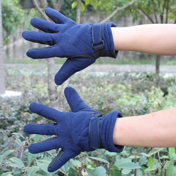 

three layer thicker hiking gloves outdoor winter keep warm windproof soft gloves outdoor bike full finger riding glove, Black