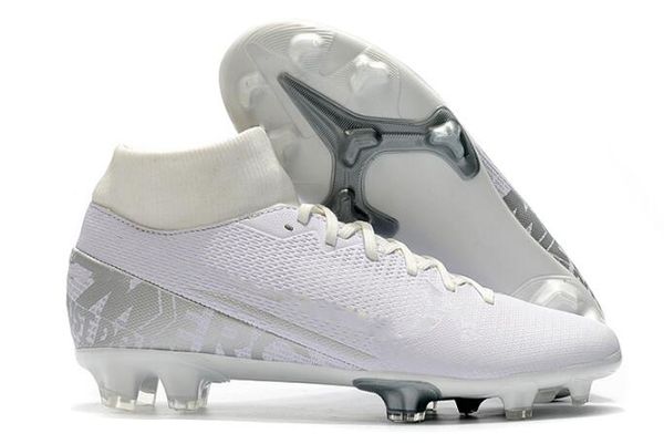 

2020 wavelength white grey waterproof transparent studs mercurial superfly v fg leather outdoor shoes men shoes size 39-45