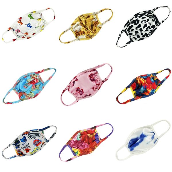 

fast shipping anti dust face mouth er pm 2.5 designer printed mask dustproof reusable washable ice silk cotton mask #292, Black
