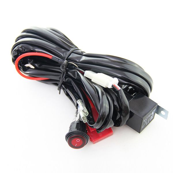 

new led light bar wiring harness kit 14awg heavy duty 12v on-off switch power relay blade fuse for off road led work light bar