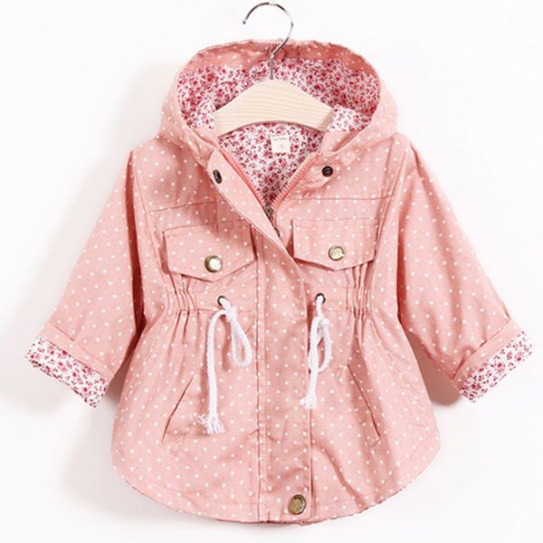 

girls windbreaker coat spring autumn baby kids flower 2 3 4 5 6yrs hooded outwear baby kids coats jacket clothing, Blue;gray