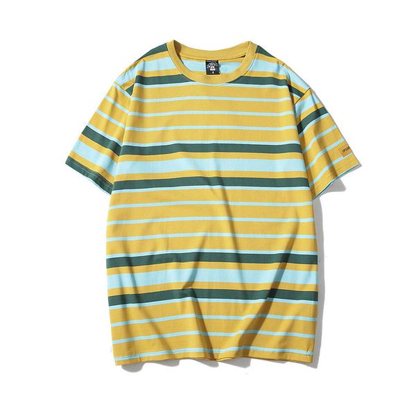 

Summer Mens Designer Tshirts Men Stripe Tee Colorful Printed Short Sleeved Clothing Male Shorts Free Shipping