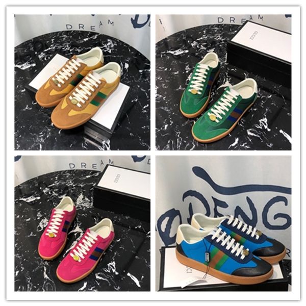 

2020 everyday leisure shoes flat shoes skateboard casual shoes three pairs of black white sneakers bee snake stripes star luxury retro dr