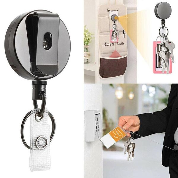 

sporty retractable alarm key chain resilience steel wire rope elastic keychain anti -lost telescopic key ring keys trinket keyring, Slivery;golden