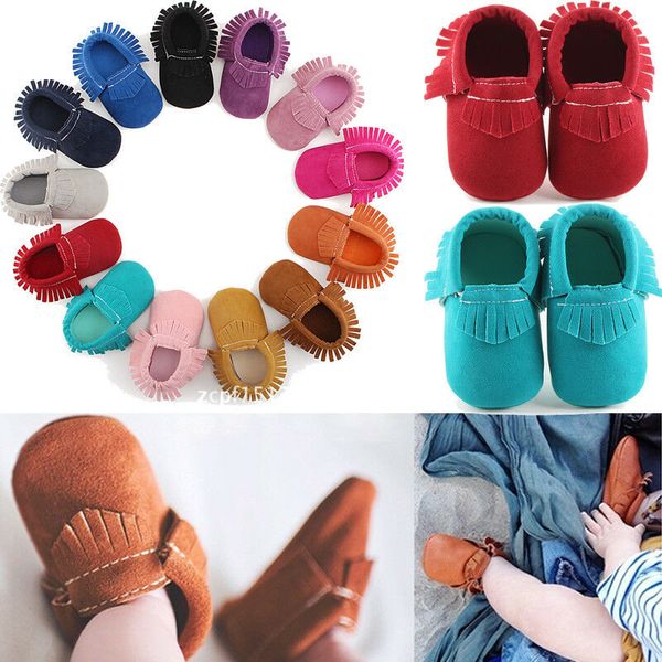 

au stock baby girls boy soft sole tassel crib shoes infant toddler walking shoes