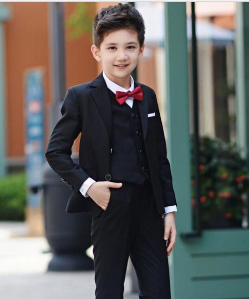 

men's suits & blazers boys suit for wedding kids prom tuxedo custom made clothing set boy formal 3pcs(jacket+pants+vest), White;black