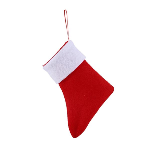 

1pc christmas sock shape cutlery bag candy gift bags cute pocket fork knife holder xmas table dinner decoration