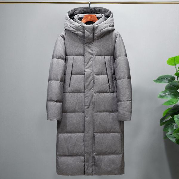 

nice winter men white duck down x-long warm down jacket business fashion thicken warm parka and coats male brand clothes, Black