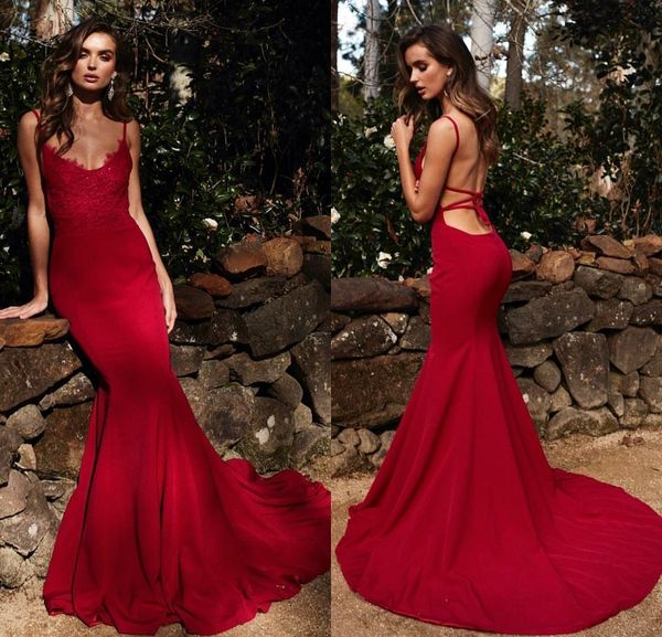 

sexy женщин v-образным вырезом длинные красный русалка вечерние платья robe de soiree атласная открыть назад пром платья поезд стреловидност, Black;red