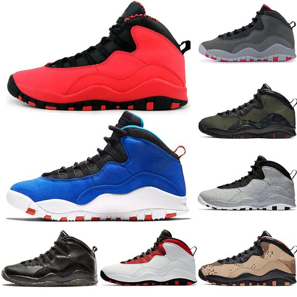 

2019 new designer basketball shoes 10s for mens boys youth Bulls Tinker Huarache Steel Grey Chicago Camo Powder blue I'm back Sports Shoes