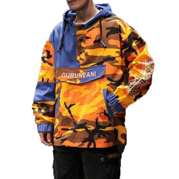 

spring bomber jacket men patchwork camo pullover mens jackets and coats streetwear hoody outerwear male hip hop tracksuit young m-5xl, Black;brown