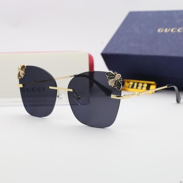 

1pcs wholesale - brand designer sunglasses women metal frame uv400 lens fashion glasses eyewear with cases and box, White;black