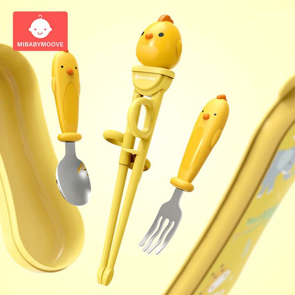 

cartoon children spoon fork set baby feeding spoon stainless steel kids eating utensils toddler baby flatware accessories