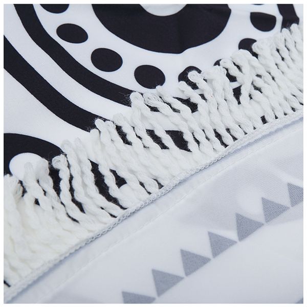 

polyester round beach towel 150*150cm/59*59'' bath towel tassel decor geometric printed bath towel summer style 1pcs/lot