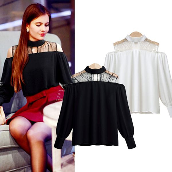 

summer new large size women's one-sided off-the-shoulder loose t-shirt, White