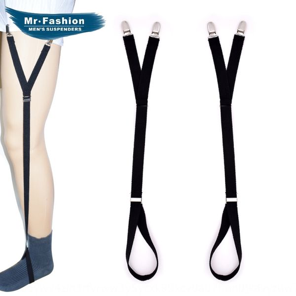 

men's anti-wrinkle suspender with sling shirt feet shirt clip 2.0cm burr y2, Black;white