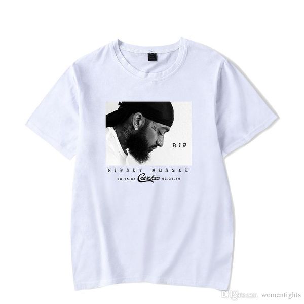 

nipsey hussle mens tshirts rapper printed short sleeved shirts designer memory of clothing mens casual clothes, White;black