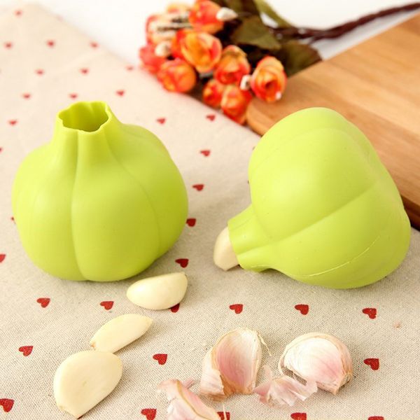 

silicone garlic peeler peel easy useful kitchen tools non-toxic safety gadget garlic stripper tube peeling garlic peeling, Silver