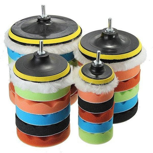

19pcs 3" 80mm car polishing pad sponge buffing waxing boat car polish buffer drill wheel polish pad + m10 drill adapter