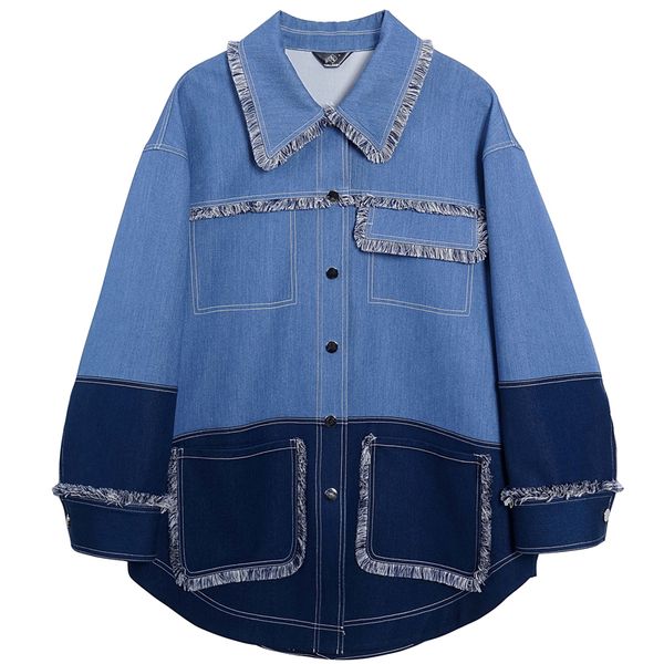 

autumn women denim jacket loose casual streetwear coat female button jean jacket outwear, Black;brown