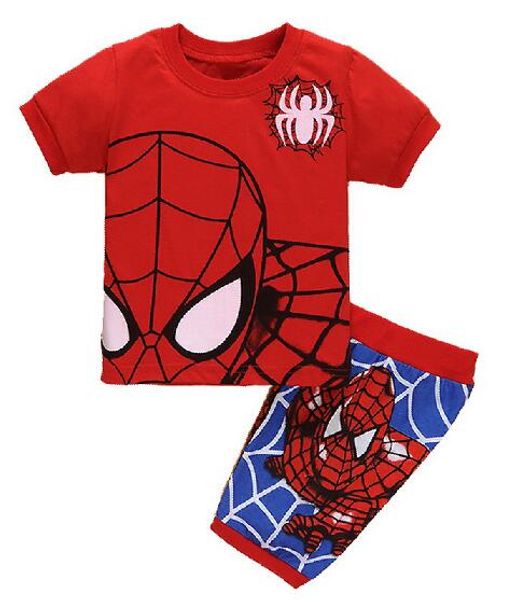 

new kids pajamas sets baby boys girls cartoon home clothes sleeper short sleeve kids pajamas children sleepwear s03, White