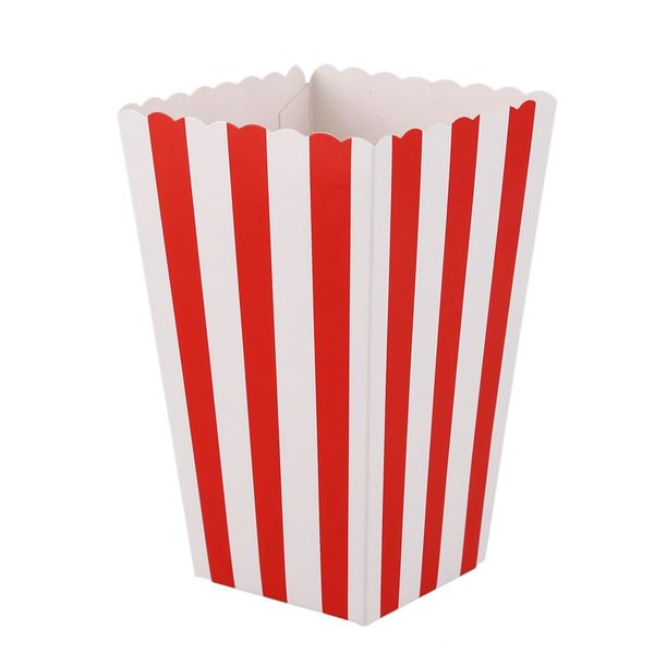 

gift wrap 12 cinema stripes treat party small candy favour corn bags boxes,red