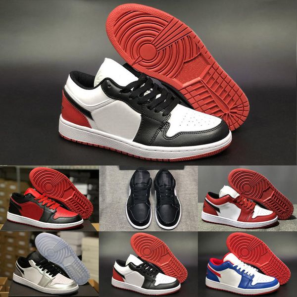 

обувь мужчины женщины jumpman 1 i баскетбол 1s лучшие качества og низкий белый черный красный спортивный дизайнерские кроссовки спортивная о
