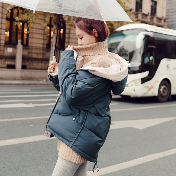 

jacket women filled cotton warm thicken spliced coats and jackets women 2019 winter new casual fashion jacket 4 colour, Black