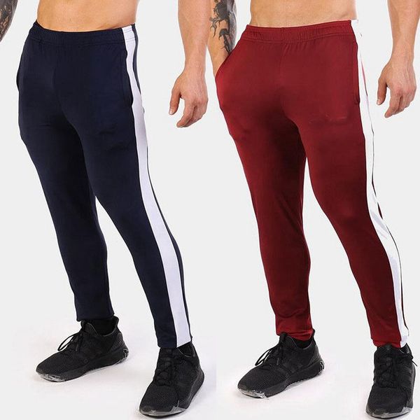 

mens slim fit tracksuit sport gym skinny jogging joggers sweat pants trousers