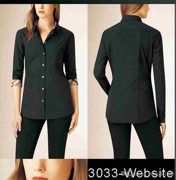 

фирменные женские случайные рубашки женщин с длинным рукавом полоса slim женская футболка новая мода плед # c010, White