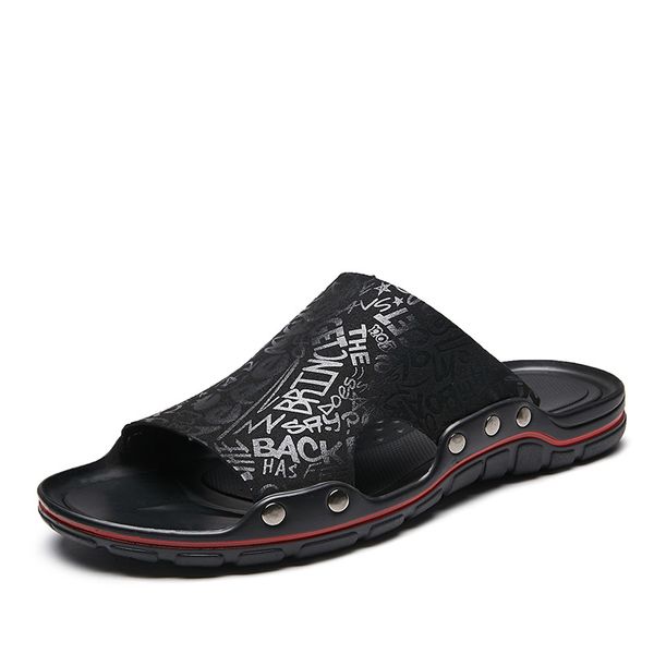 

Men Slippers Summer Shoes For Man Beach Slippers Outside slippers Men Casual Shoes Microfiber Printing 4 colors Big Size 38-47