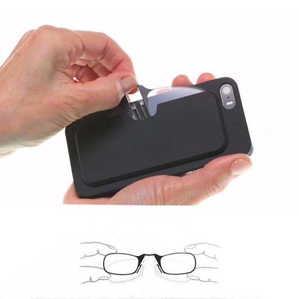 

oydch legless clip nose reading glasses portable men's and women's presbyopic glasses mini sticky mobile phone case, White;black