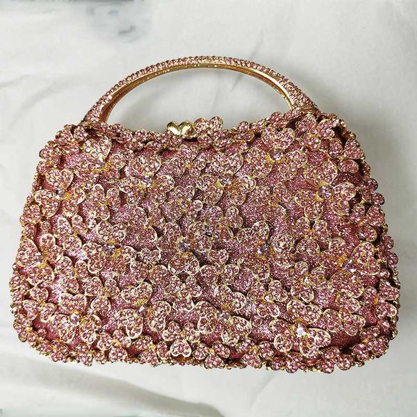 

сиюань розовый rhinestone кристалл цветочные сцепления лучшие 2020 сумки вечерние клатчи сумки мода женщины сеть алмазная партии