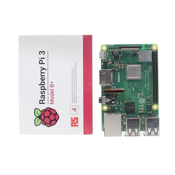 Freeshipping Raspberry Pi 3 Modelo B + (Plus) Motherboard + ABS Caso / Gabinete / Shell + Dissipador de Calor 3-In-1 Starter Kit C