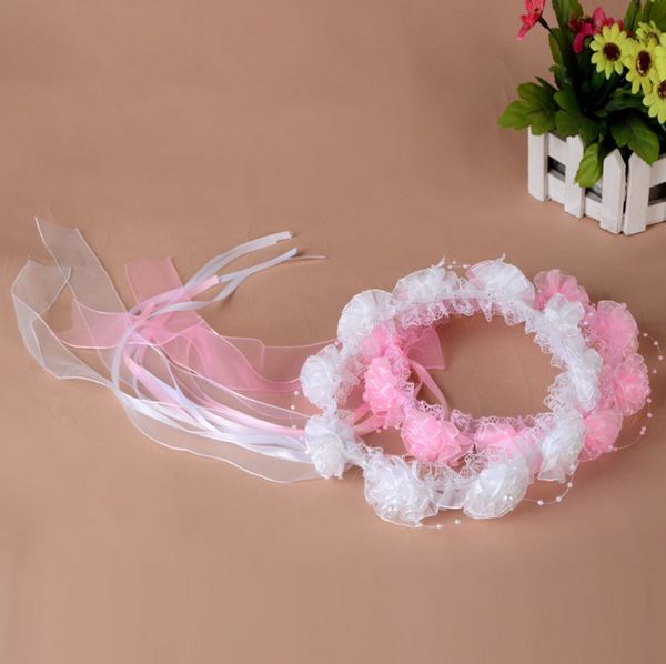 

garland] girls exquisite headwear garland children's day flower boys/flower girls performance main special ten flower handmade, Slivery;golden