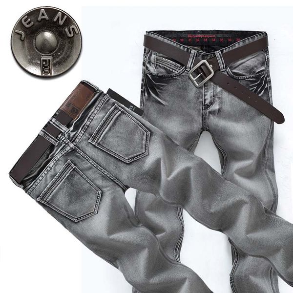 

2020 men skinny jeans denim vintage casual jeans smoke grey color pants ing, Blue