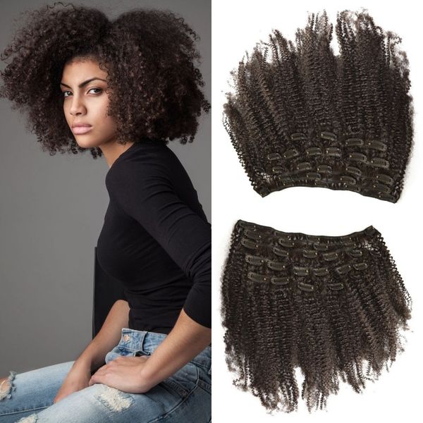 4b 4c 120g Afro Kinky Curly Clip In Extensions For Black Women 8
