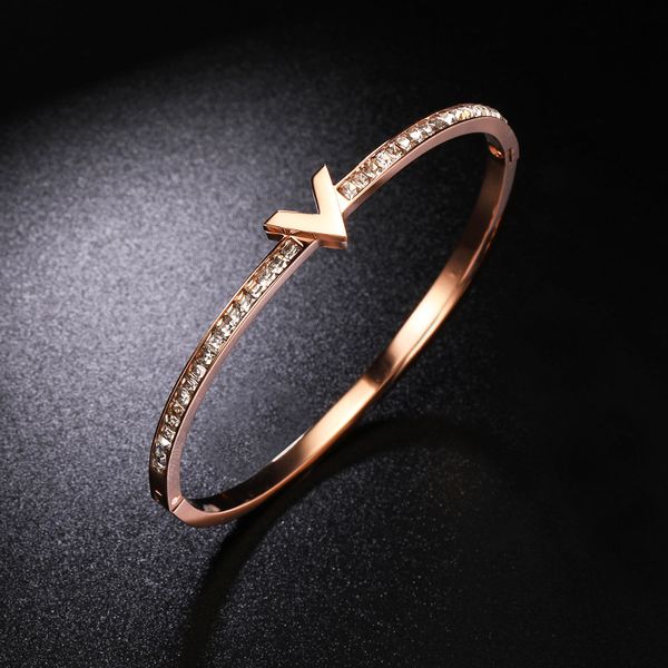 

luxury female titanium steel fashion jewelry accessories beauty bangle rose gold bracelet couples wristlet jewel gifts women, Black