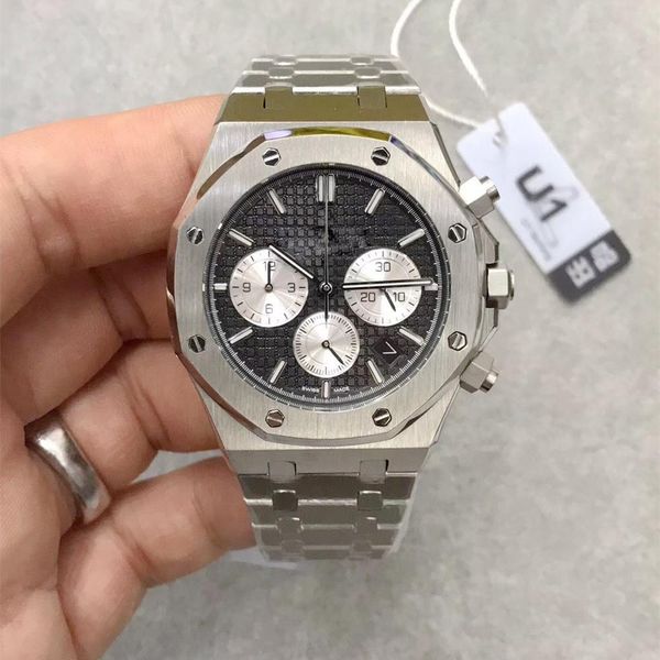 

2019 hot sale high quality men's watch ROYAL OAK 26331ST series 42MM black dial VK quartz chronograph original strap men's watch