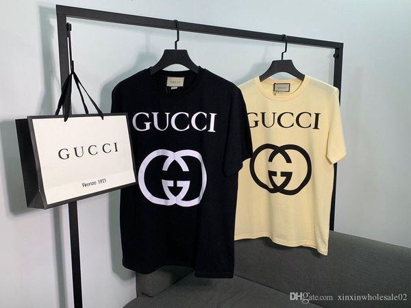

2020 french spring and summer latest lock letter printing mixed cotton t-shirt men's designer fashion oversize high-quality luxury t-sh, White;black