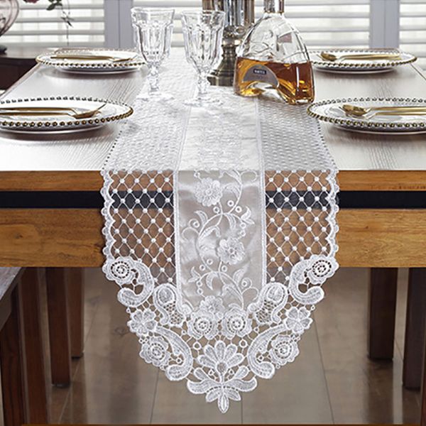 

home l lace floral table runner easy clean romantic wear resistant dining room tablecloth decorative party embroidery
