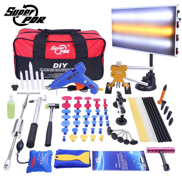 

super pdr slider hammer rubber hammer glue gun glue sticks tap down pen led line board car body dent damage repair tools auto