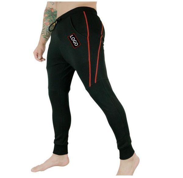 

мужская фитнес спортивный jogger брюки gym мужской muscle тренировочные брюки длинные повседневные брюки упругие талии, Black