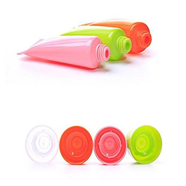 

5ml 10ml soft refillable plastic lotion tubes squeeze cosmetic bottle screw lids container for facial cleanser sample skin care shampoo
