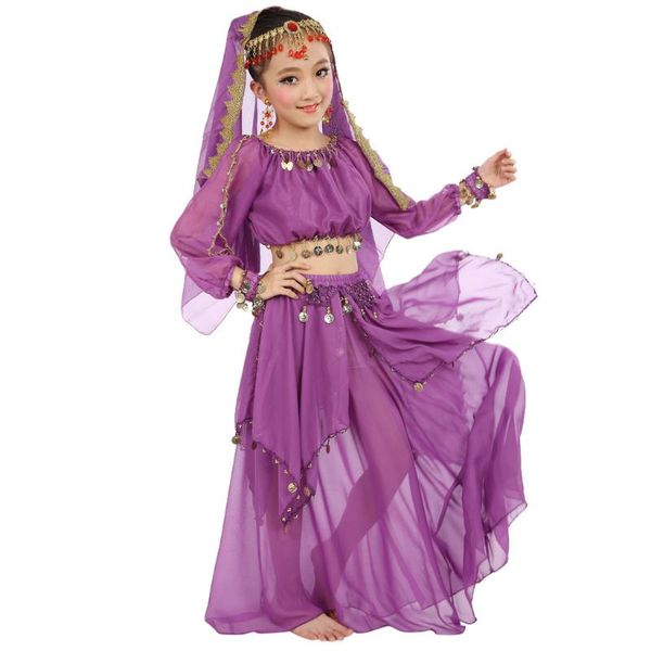 

дети девушки танец живота костюмы набор восточный танец девушки танец живота индия одежда танец живота детская одежда, White