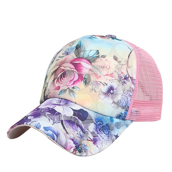 

women golf sports fashion gift casual summer baseball cap portable breathable mesh lace outdoor printed beach, Blue;gray