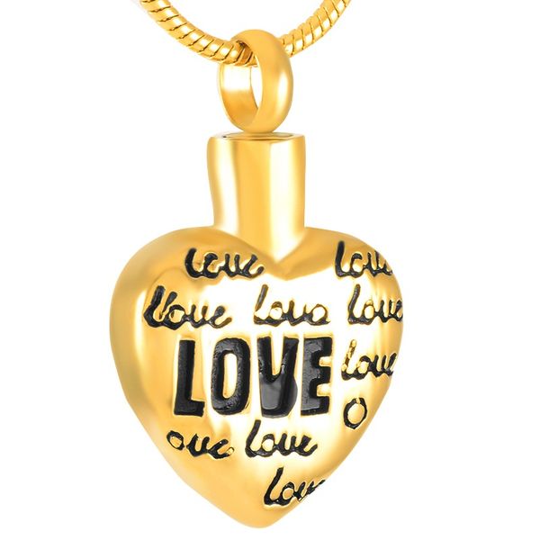 

ijd9331 stainless steel cremation necklace gold heart shaped love commemorative for ashes urn keepsakes pendant with chain jewelry, Silver