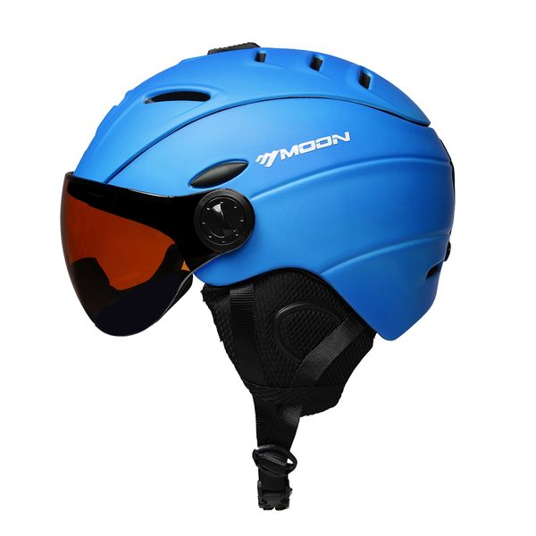 

skiing snowboard helmet certified safety helmet professional skiing snow sports detachable earmuff built-in goggles