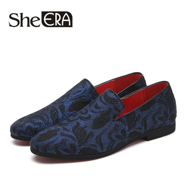 

dress luxury men loafers shoes slip on moccasins handmade flock flats shoes man embroidery fashion party large size 48, Black