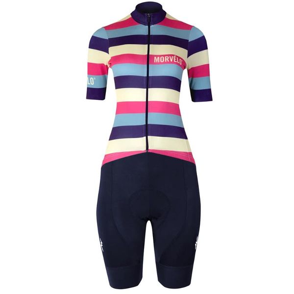 

2020 morvelo women summer short sleeve cycling jersey bodysuit triathlon jersey mtb road bike skinsuit new ropa ciclismo gel set, Black;blue